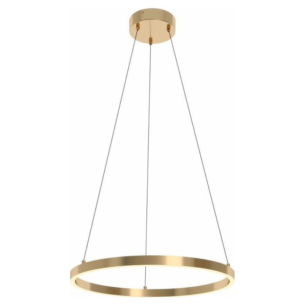 Elegant Halo Satin Brass 24" LED Pendant Light for Indoor/Outdoor