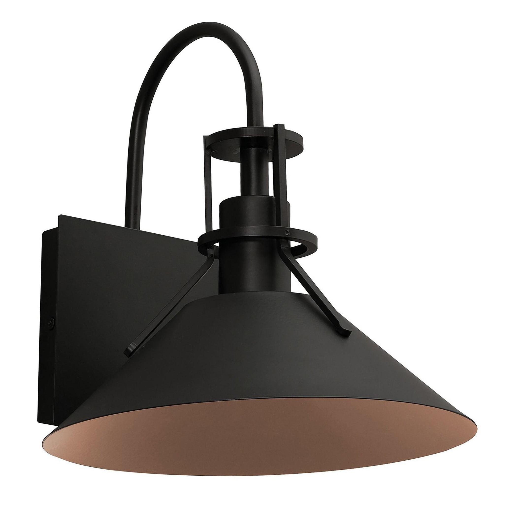 Gus 14'' Black and Copper Industrial Outdoor LED Sconce