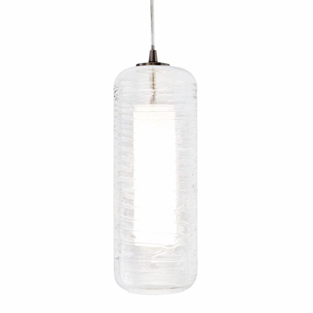 Hermosa Satin Nickel Mini LED Pendant with Hand-Blown Glass