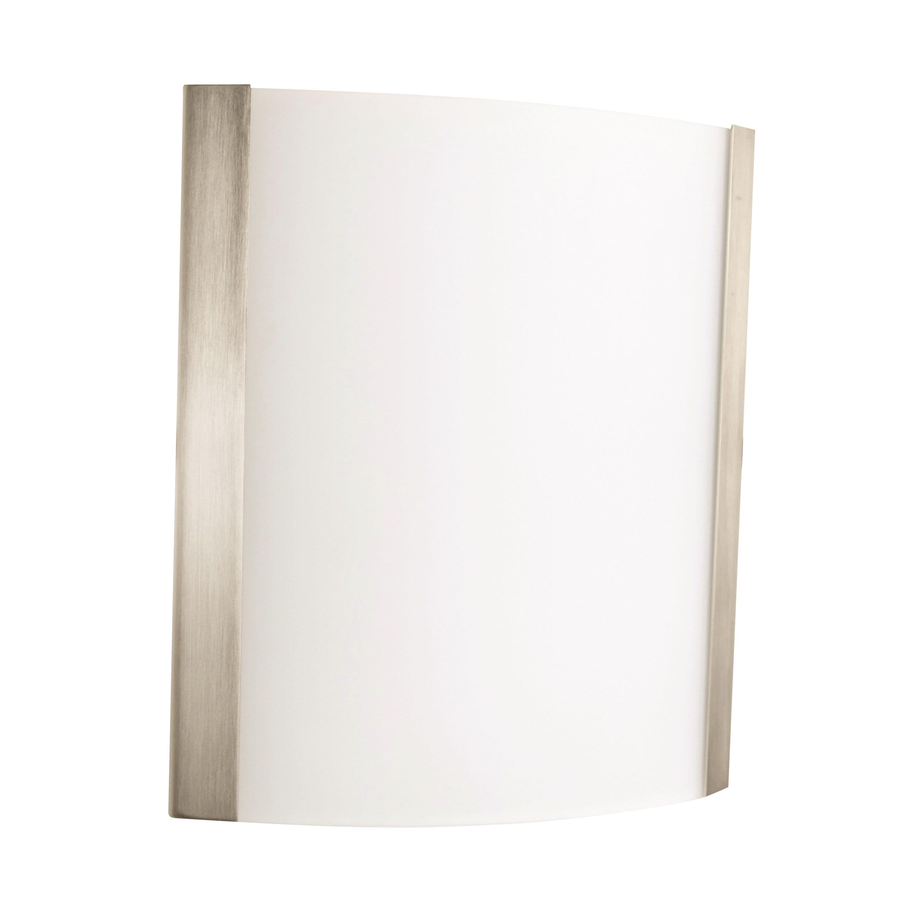 Satin Nickel 10" LED Wall Sconce with White Shade