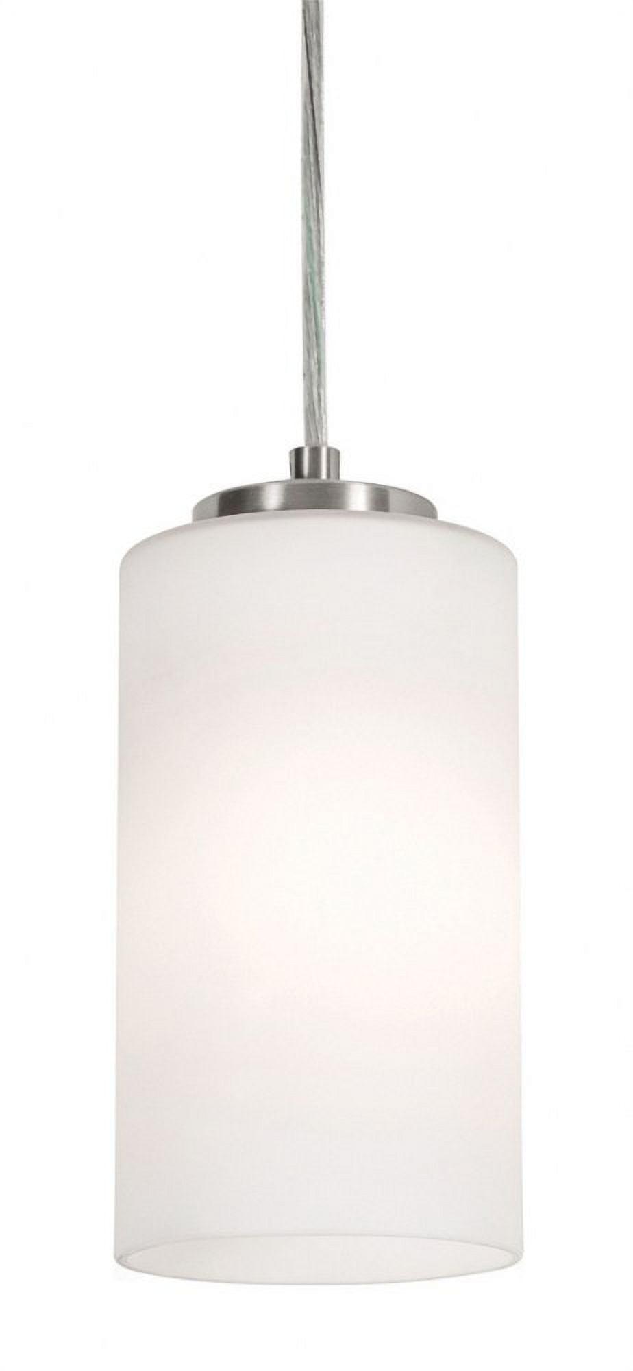 Leo 4" Satin Nickel Glass Mini Pendant Light