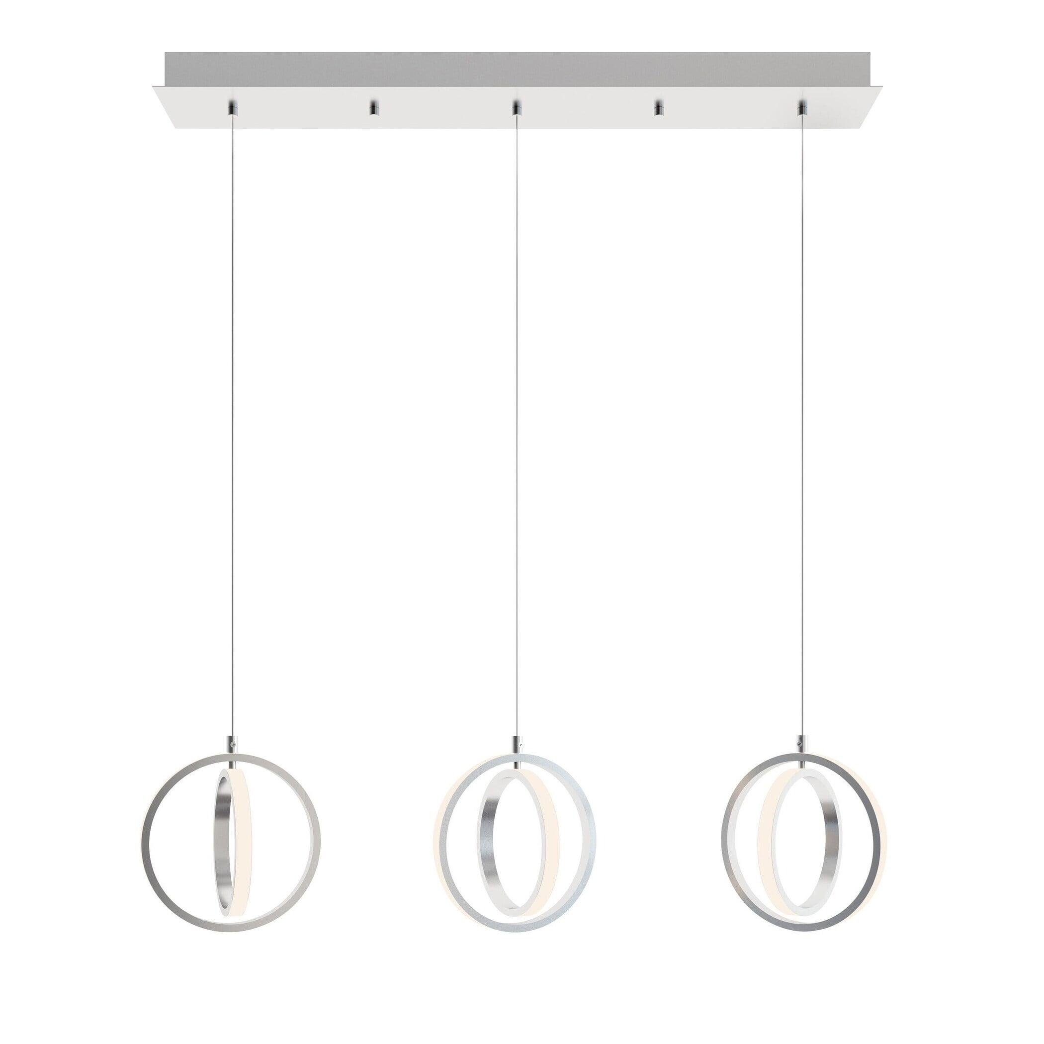 Satin Nickel Modern 36" Aluminum LED Linear Pendant