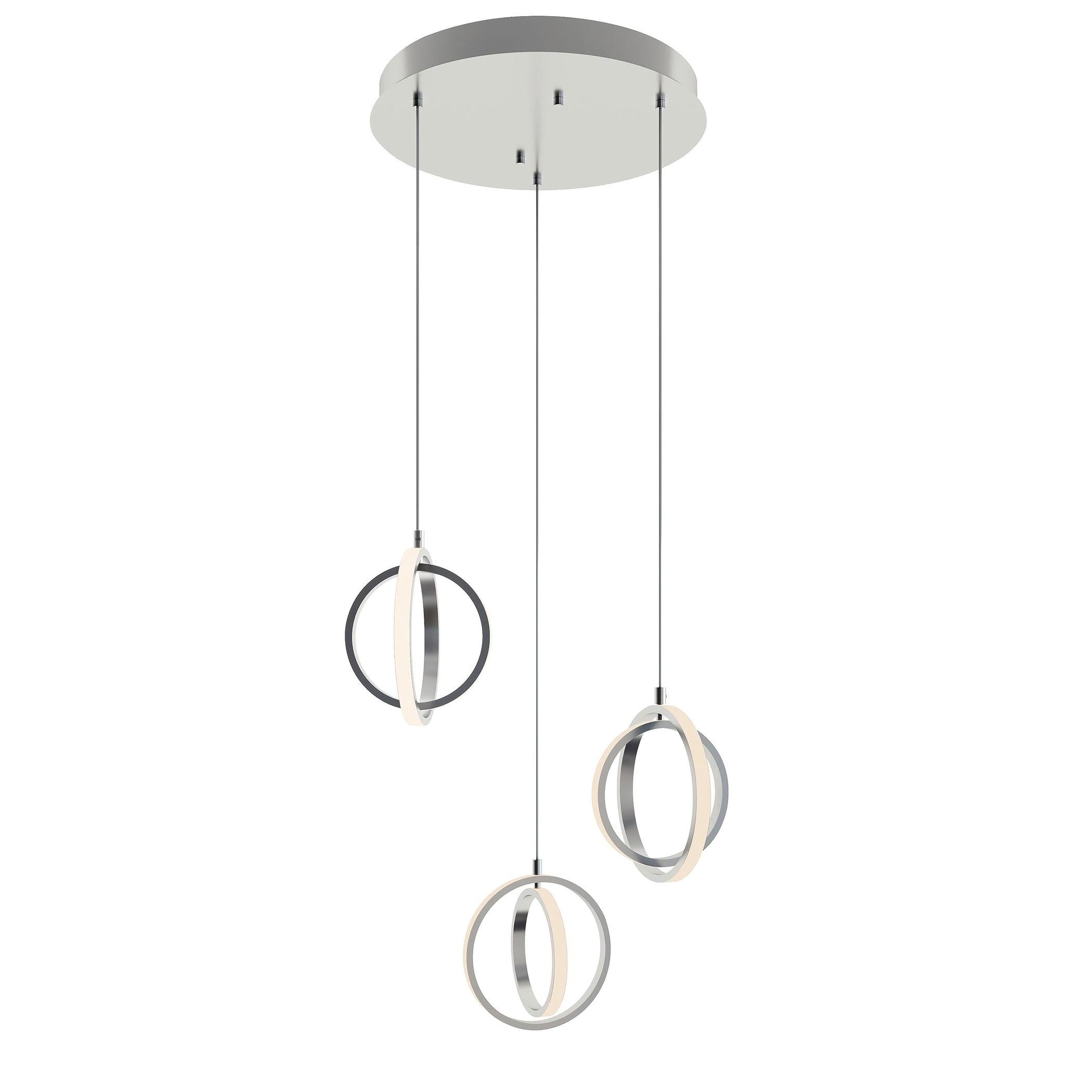 Satin Nickel 23.37" Aluminum LED Round Pendant Light