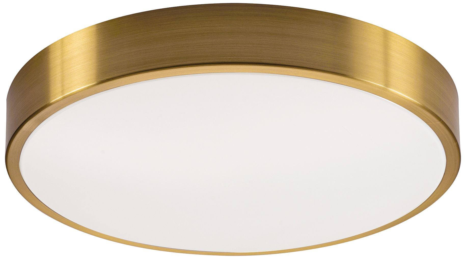 AFX Octavia 12" Wide Round Satin Brass LED Semi-Flushmount Ceiling Light