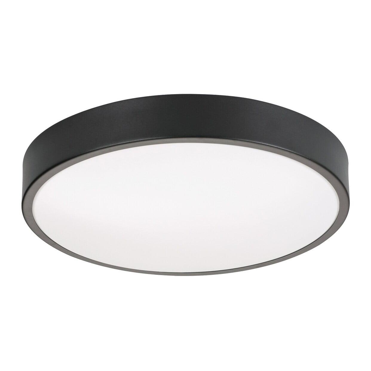 Octavia Contemporary Black Aluminum 14" LED Flush Mount Light