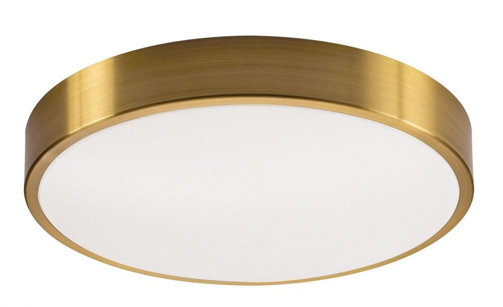 Satin Brass 14" LED Flush Mount Drum Ceiling Light