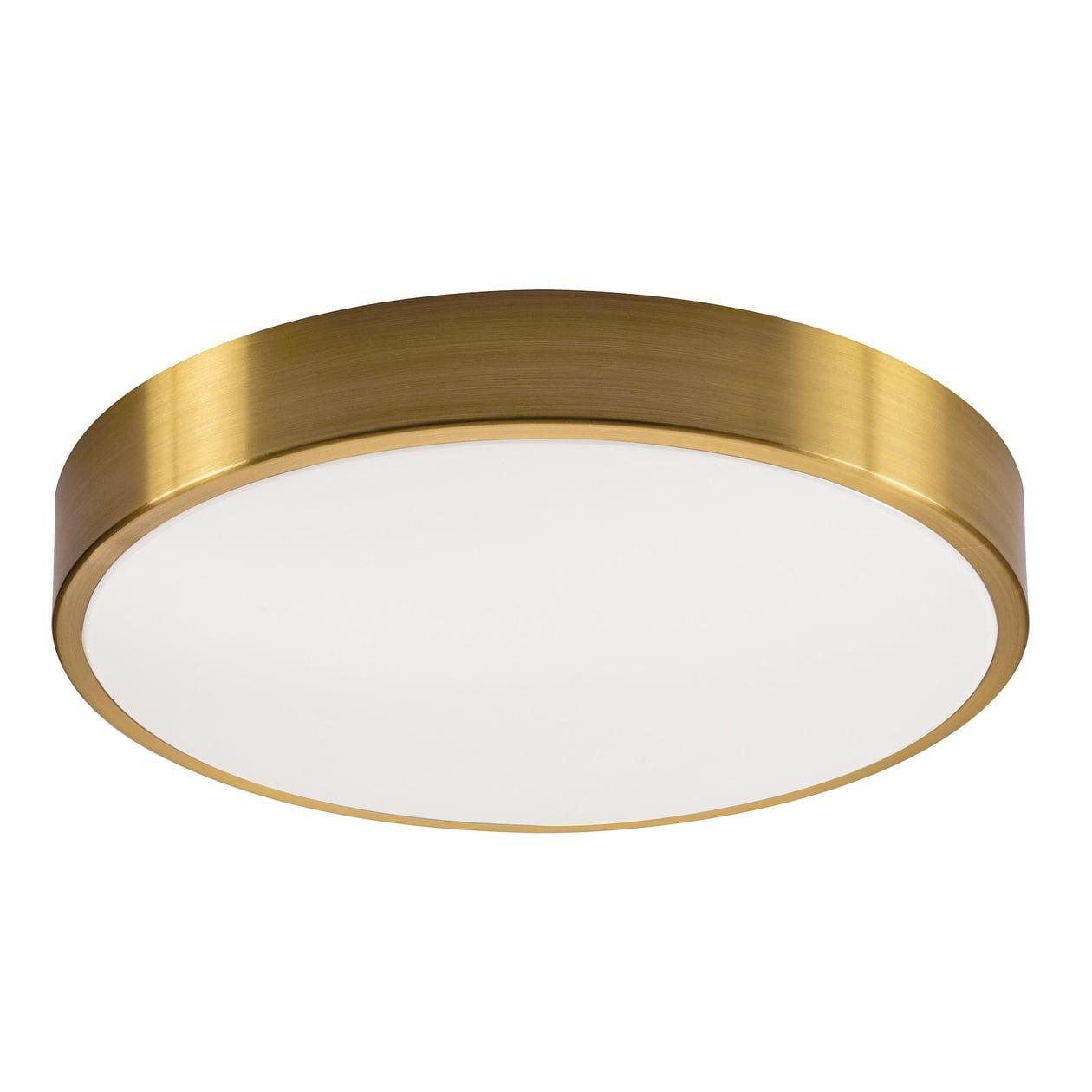 Afx Otvf1425lajd1 Octavia 14" Wide Led Flush Mount Drum Ceiling Fixture - Brass