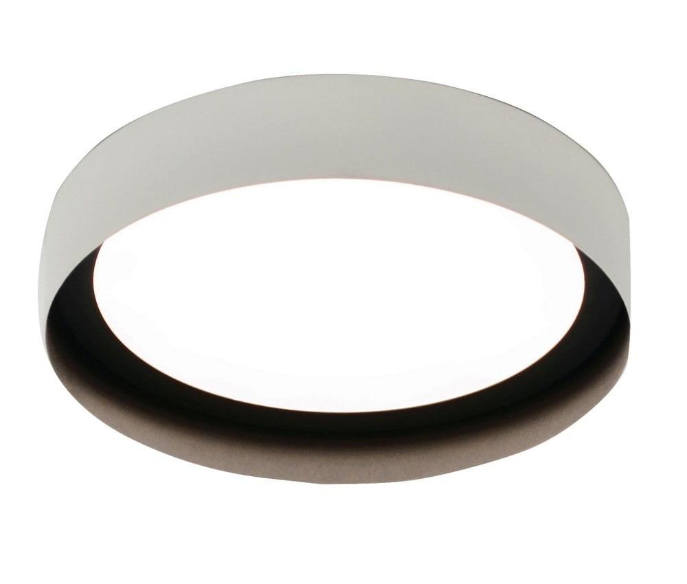 AFX Reveal 12-inch White and Black LED Flush Mount, White Acrylic Shade 120V