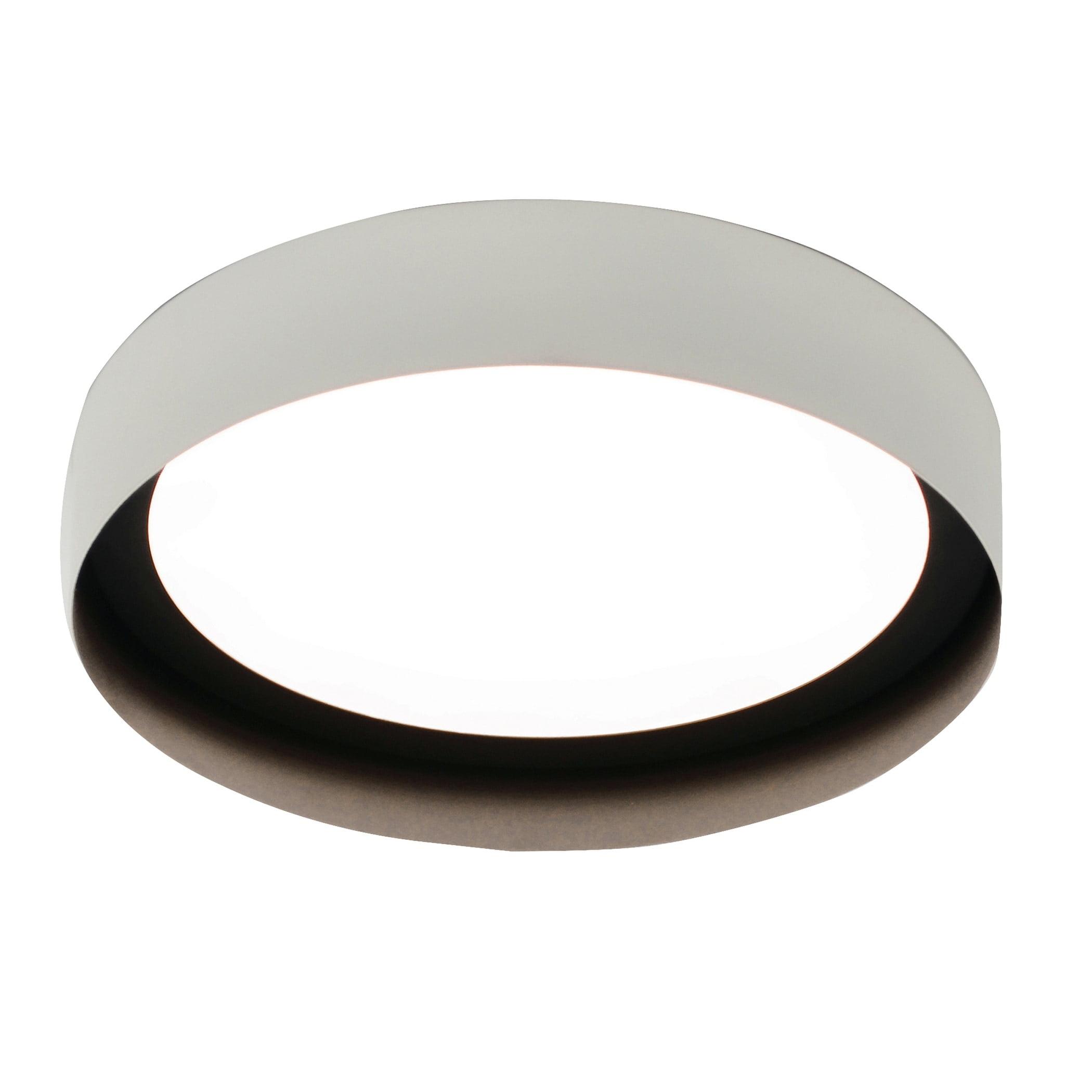 AFX Reveal 12-inch White and Black LED Flush Mount, White Acrylic Shade 120V