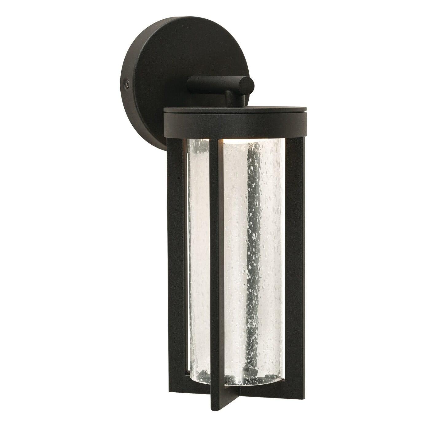 Black Aluminum Cylinder Outdoor LED Wall Sconce