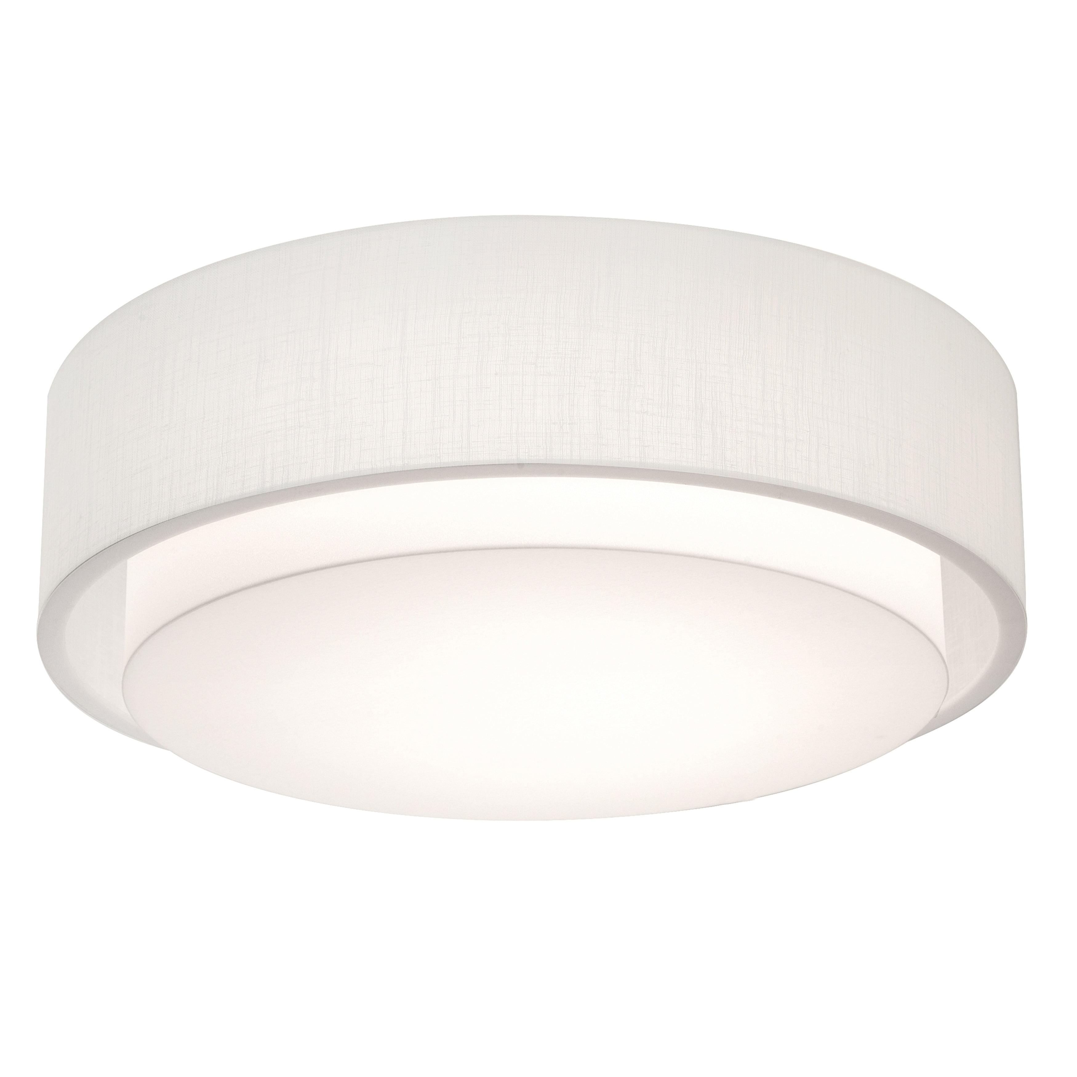 Sanibel Linen White Double Layer Drum Flush Mount Light