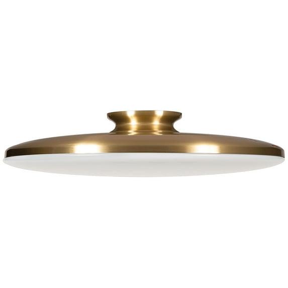 AFX Skye 19" Wide Round Satin Brass Modern LED Ceiling Light