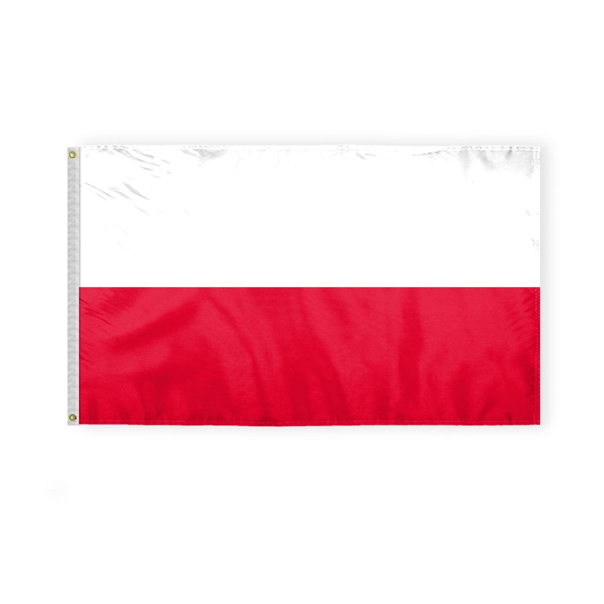 AGAS 3 x 5 Feet Poland Flag Metal Grommets Polish 3 X 5 Ft Polyester Indoor Flags