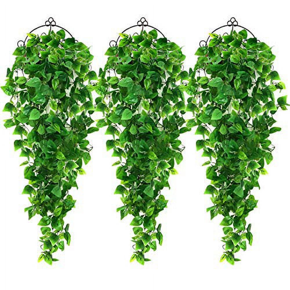 Miayilima Hangs Decoration indoor Artificial Plants 3PCS Hanging Baskets) Outdoor for Wall (No Home Decor Green