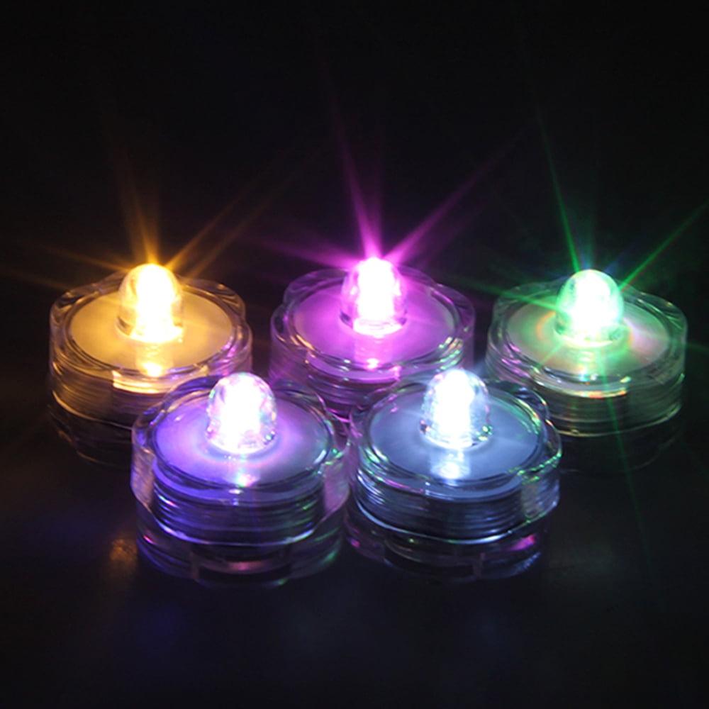 AGPtek 24pcs Submersible Waterproof LED Tea Lights Multicolor Flameless Underwater Candles