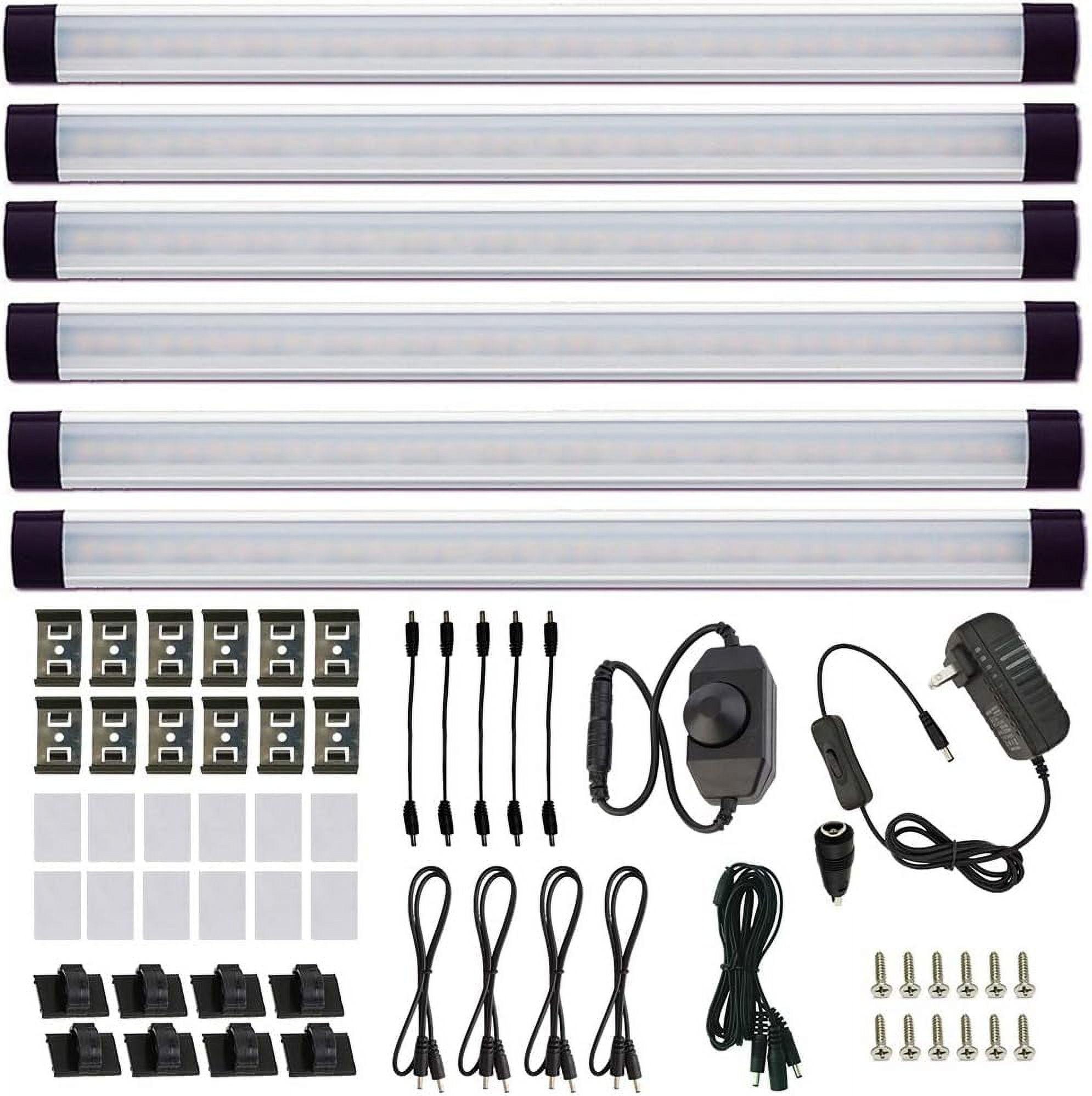 ANTOTEN LED Under Cabinet Lighting Kit - 6 Panel Rigid Bar with Dimmable Switch