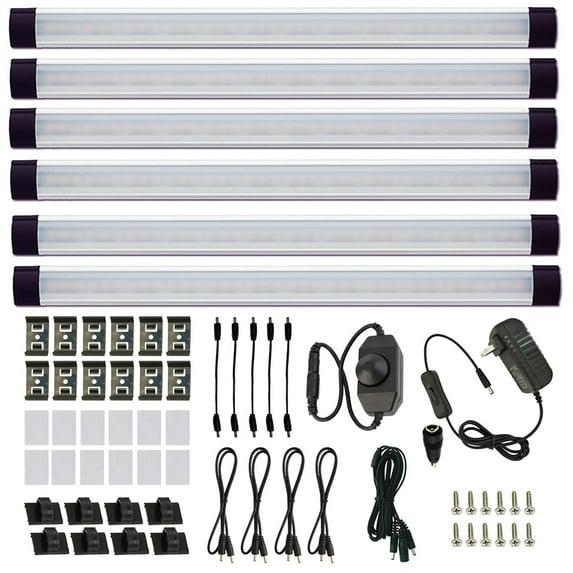 ANTOTEN LED Under Cabinet Lighting Kit - 6 Panel Rigid Bar with Dimmable Switch