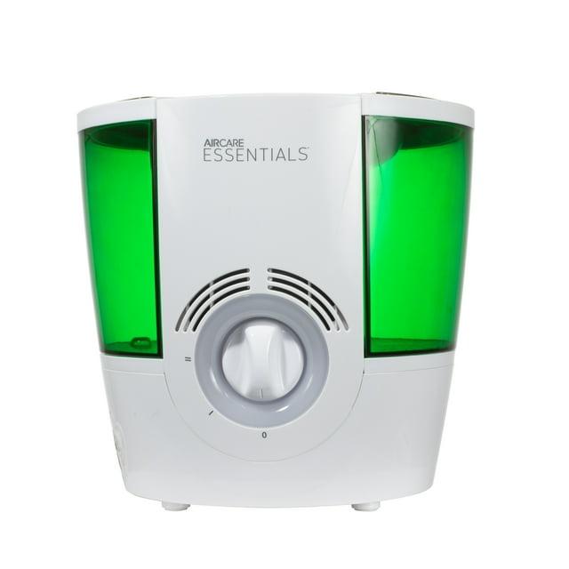 AIRCARE ESSENTIALS Ozark Steam Humidifier White/Green: Warm Mist Vaporizer, 2 Settings, 500-800 sq. ft., No Filter Needed