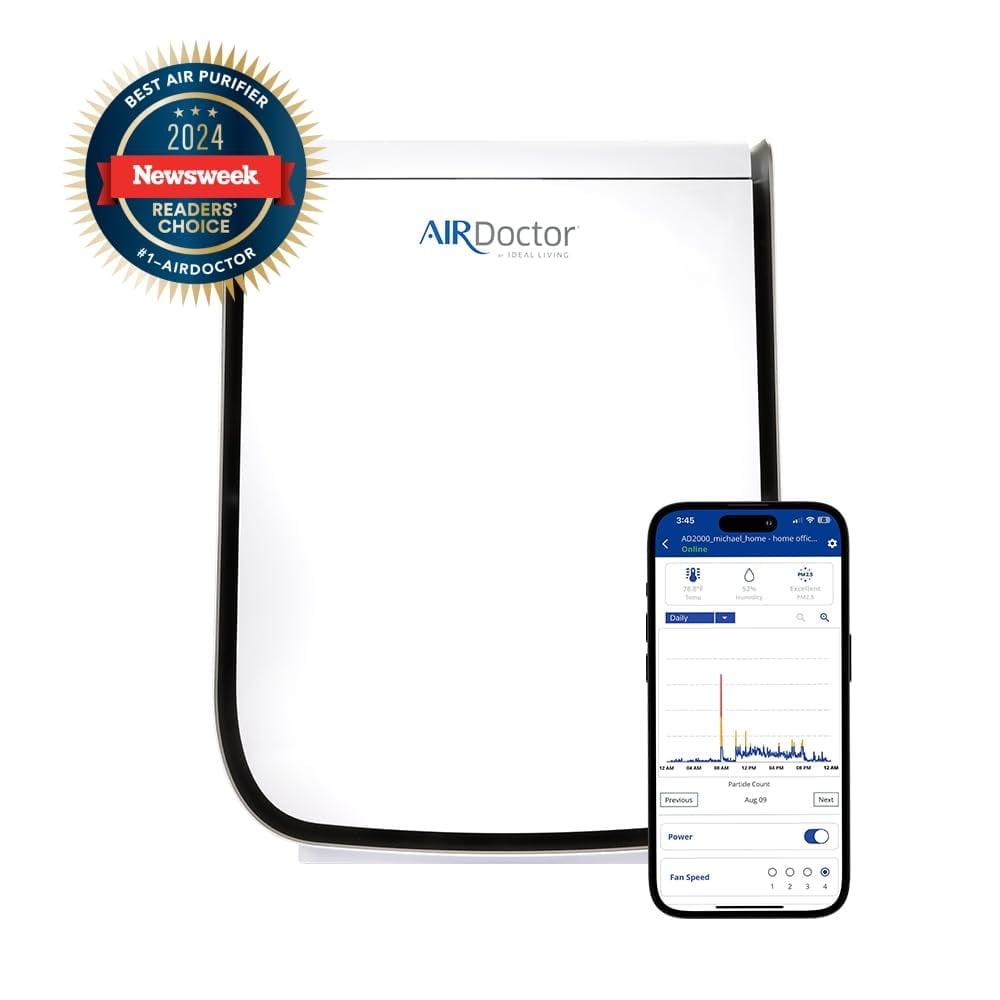 Air Doctor AIRDOCTOR 2000i Smart Purifier Small & Medium rooms 3-Stage Filtration Pre-Filter UltraHEPA Carbon