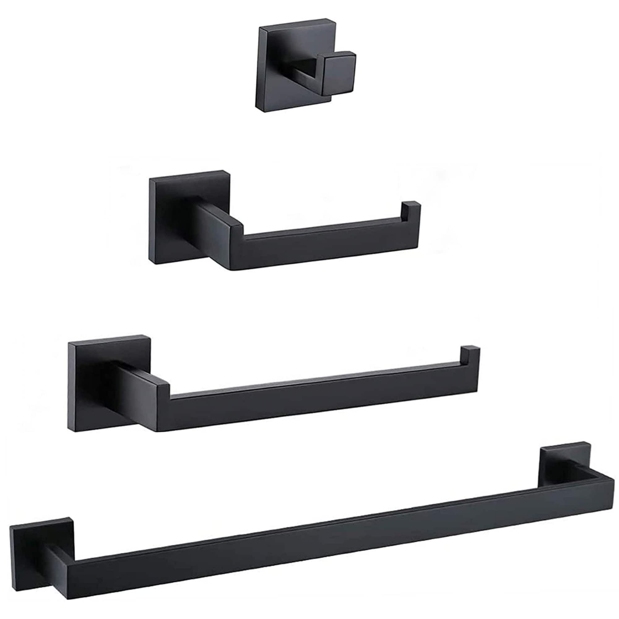 Matte Black Stainless Steel 4-Piece Bath Hardware Set