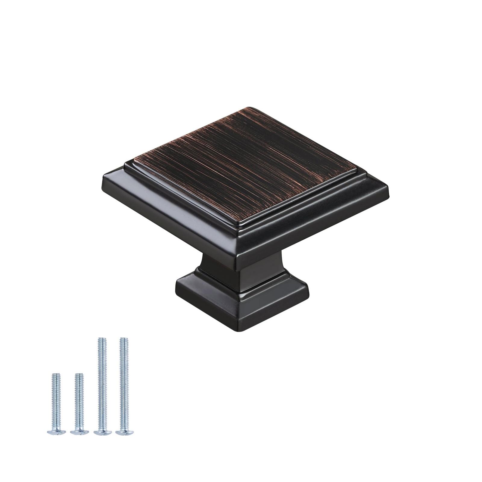 Oil Rubbed Bronze Square Cabinet Knobs with Mounting Hardware