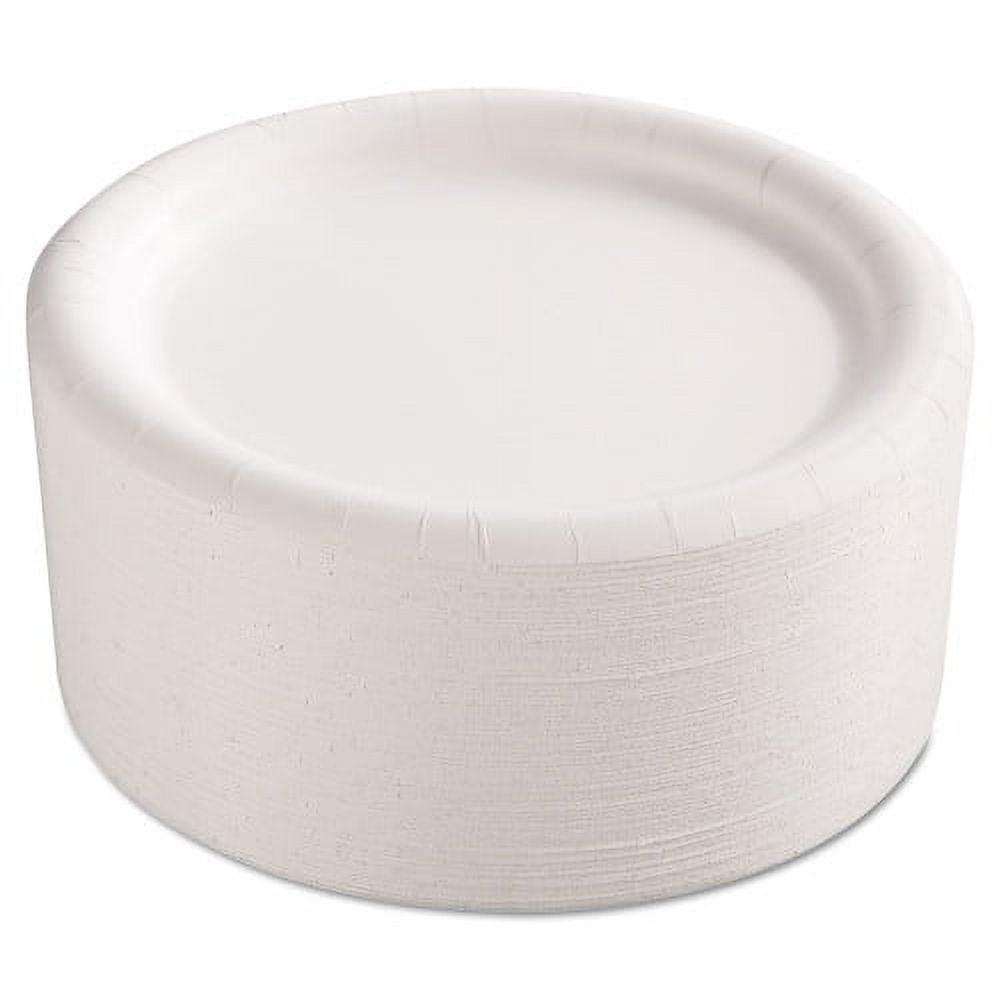 AJM Packaging Corporation Premium Coated Paper Plates, 9" dia, White, 125/Pack, 4 Packs/Carton