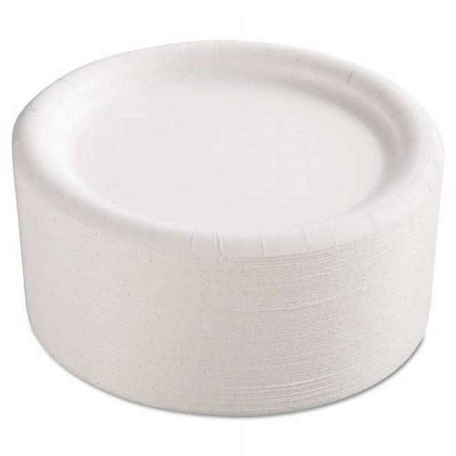 AJM Packaging Corporation Premium Coated Paper Plates, 9" dia, White, 125/Pack, 4 Packs/Carton