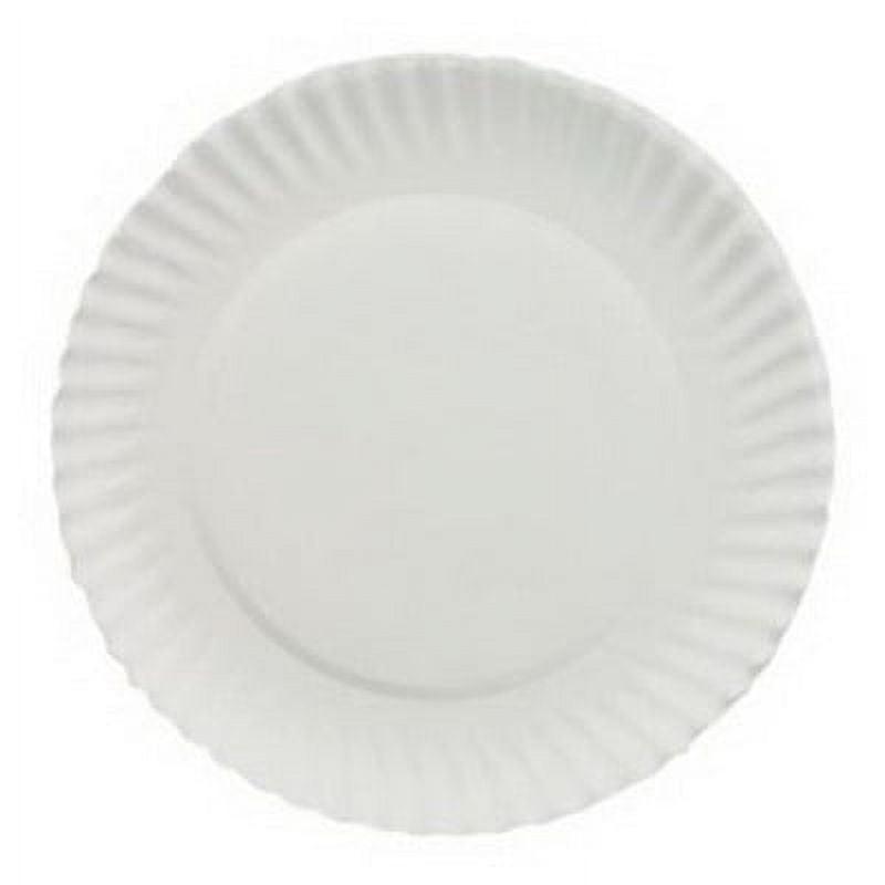 White 6-Inch Round Uncoated Paper Plates, 1000-Pack