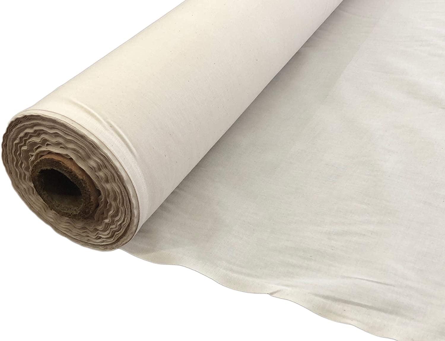 AK Trading 60" Wide Natural Muslin Fabric, 100% Cotton Fabric, Unbleached 5 Yards