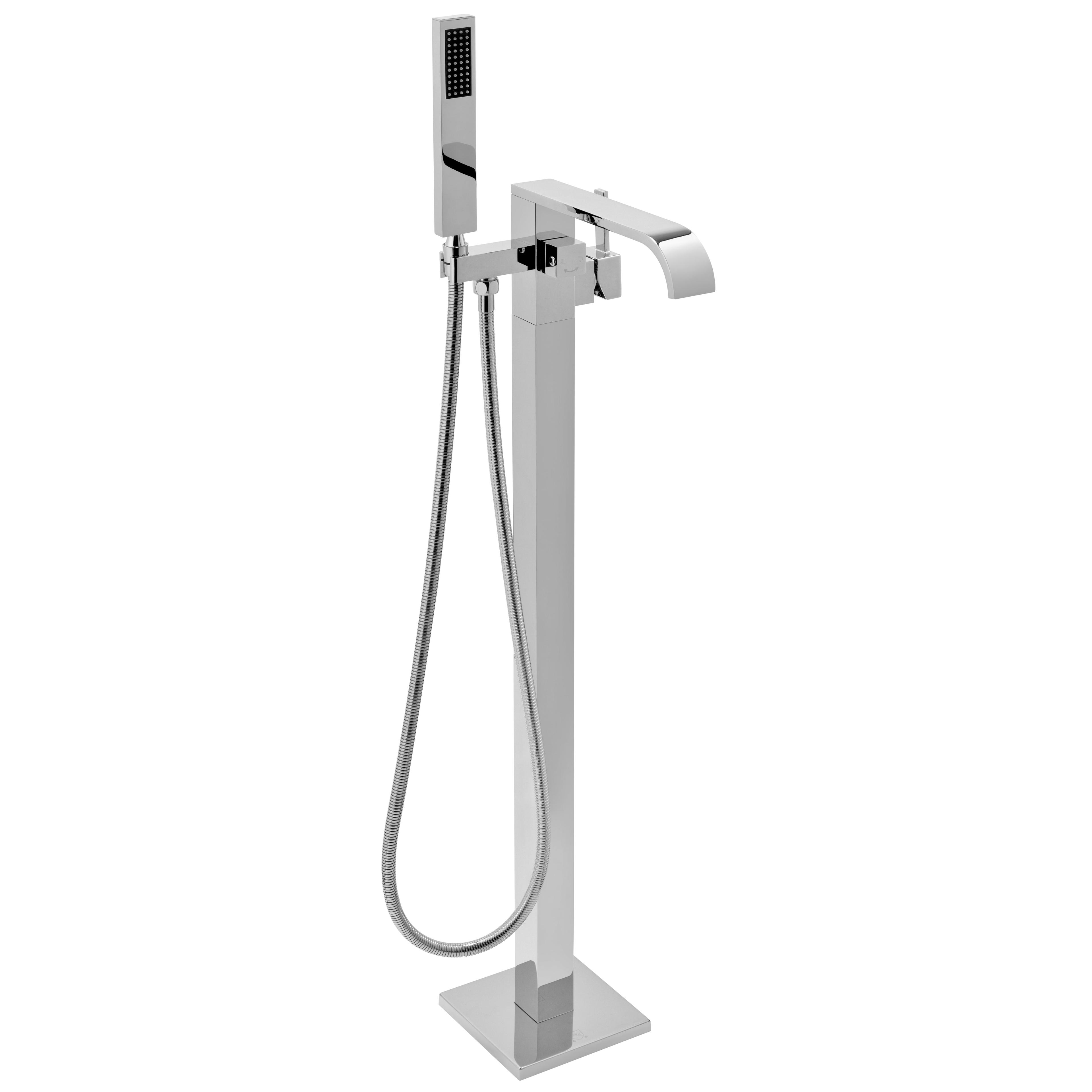 AKDY 34" Chrome Freestanding Bathtub Faucet with Handheld Shower