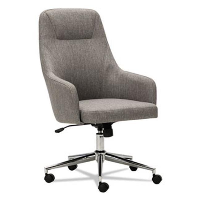 Gray High-Back Upholstered Office Chair with Chrome Base