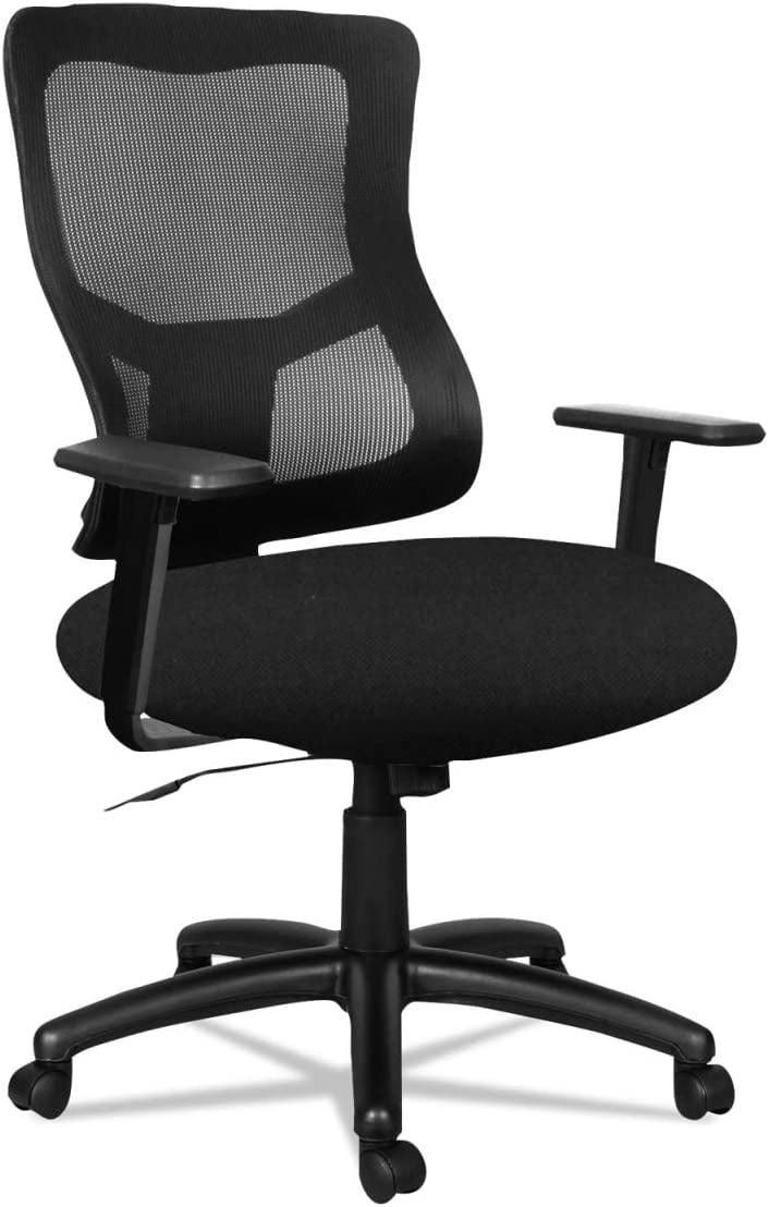 Alera Alera Elusion II Series Mesh Mid-Back Swivel/Tilt Chair, Adjustable Arms, Supports 275lb, 17.51" to 21.06" Seat Height, Black