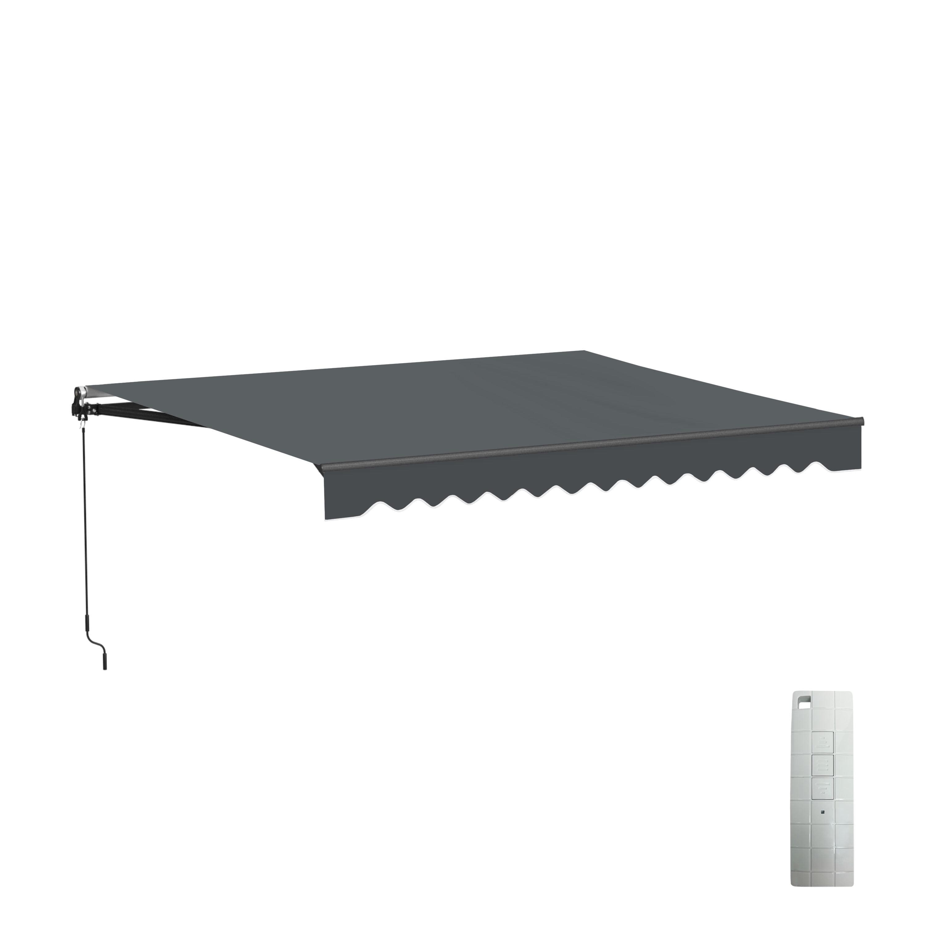 ALEKO Motorized Retractable Outdoor Awning with White Frame