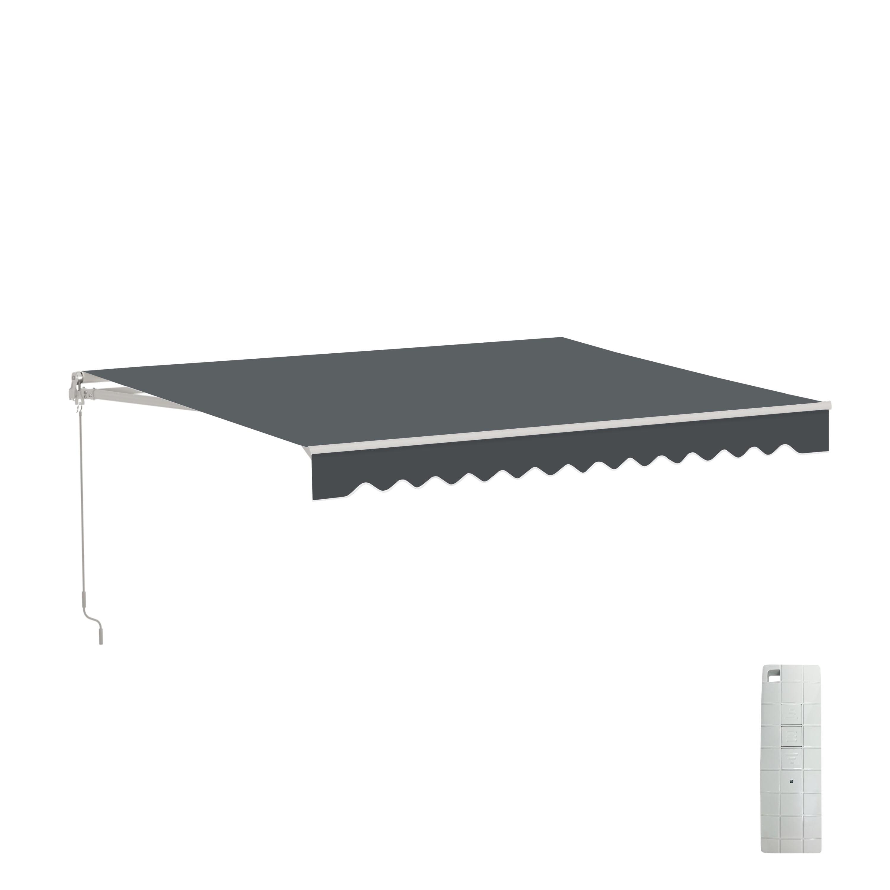 Newacme LLC 10x8 ft. Powered Retractable Patio Awnings, Outdoor Sunshade Canopy with Remote
