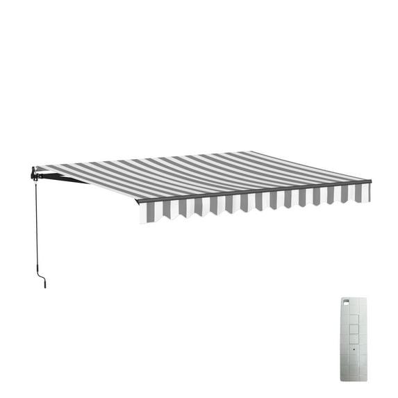 Motorized Retractable Patio Awning- Black Frame