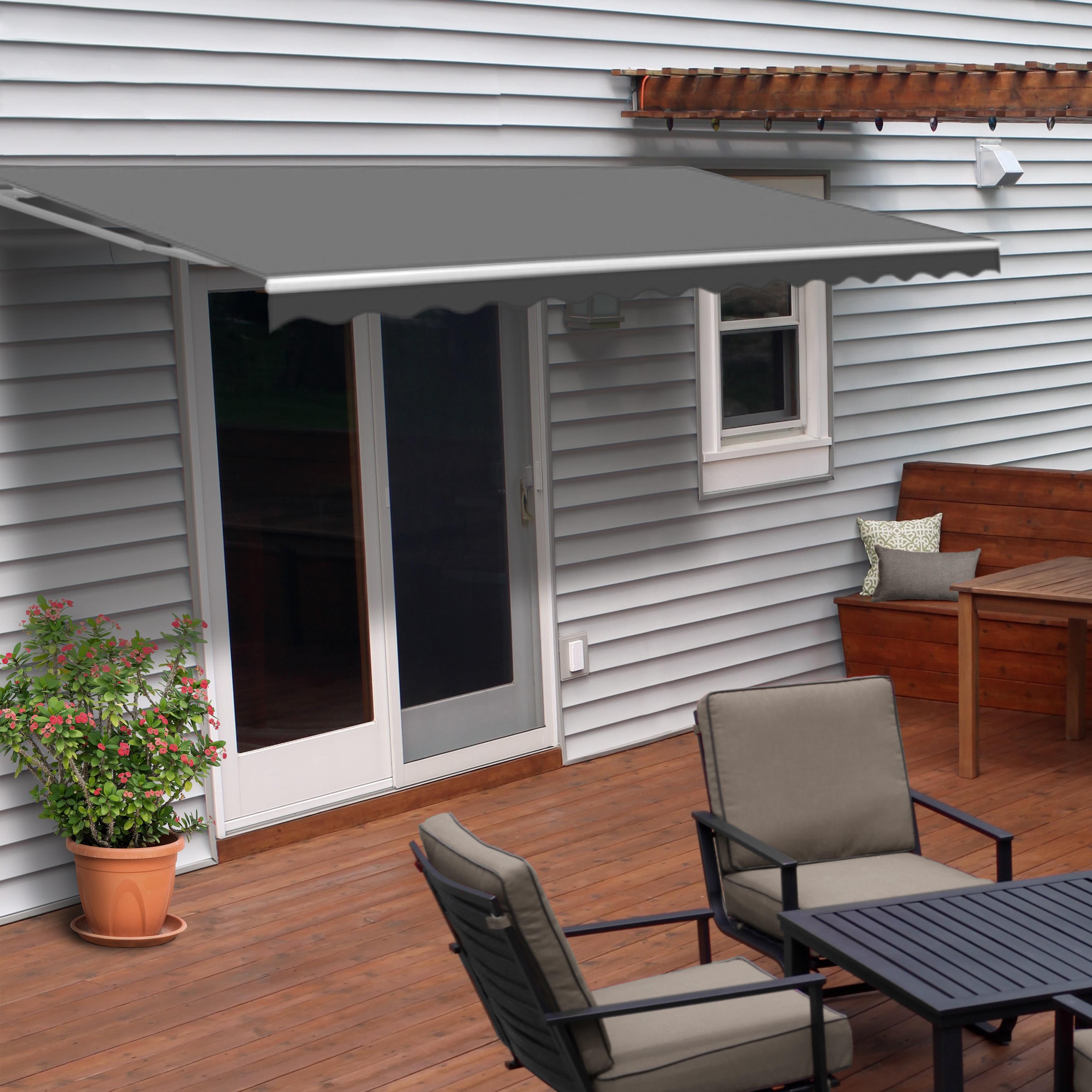 Retractable Patio Awning - White Frame