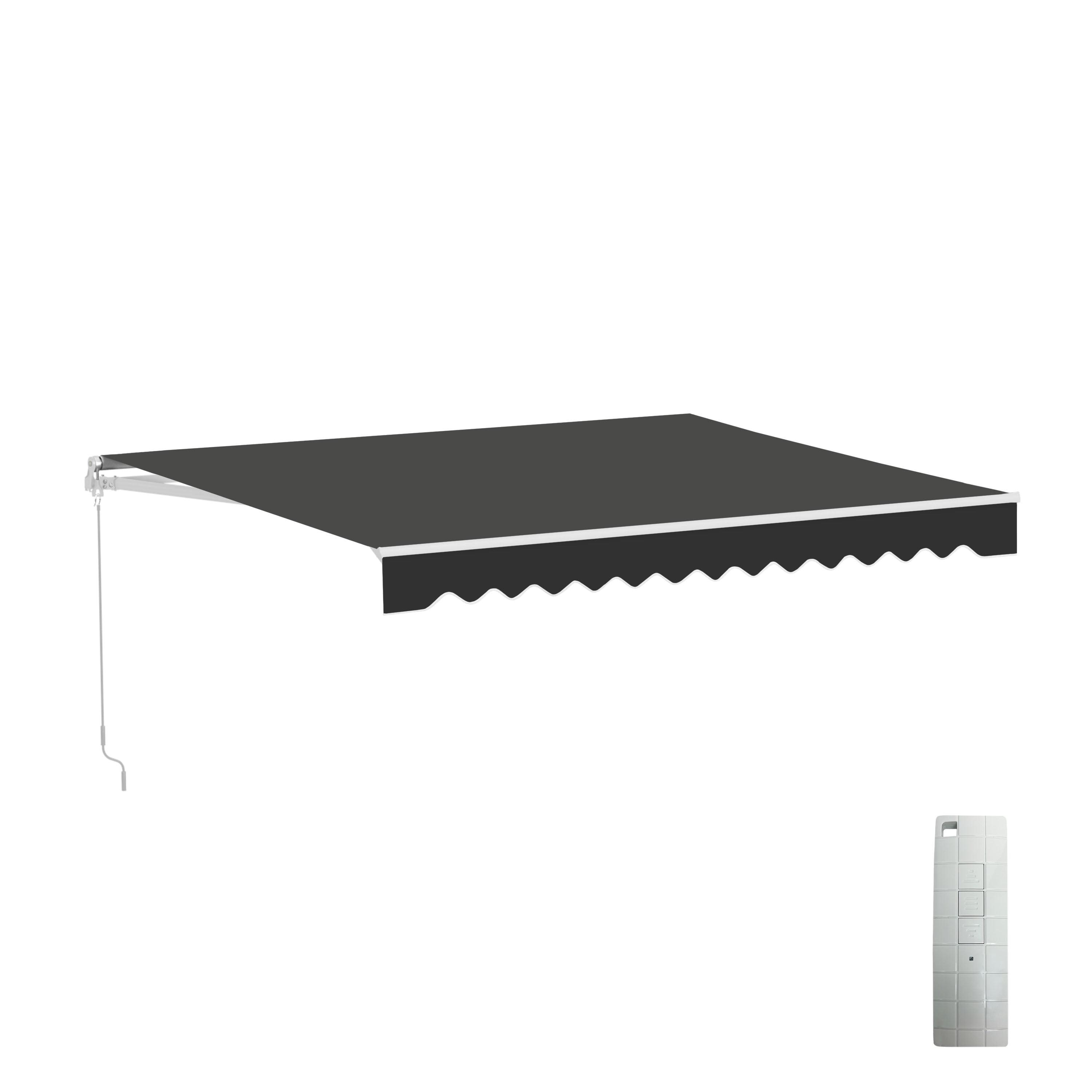 ALEKO AWM13X10BK81 Retractable Motorized Patio 13 x 10 feet Awning Black