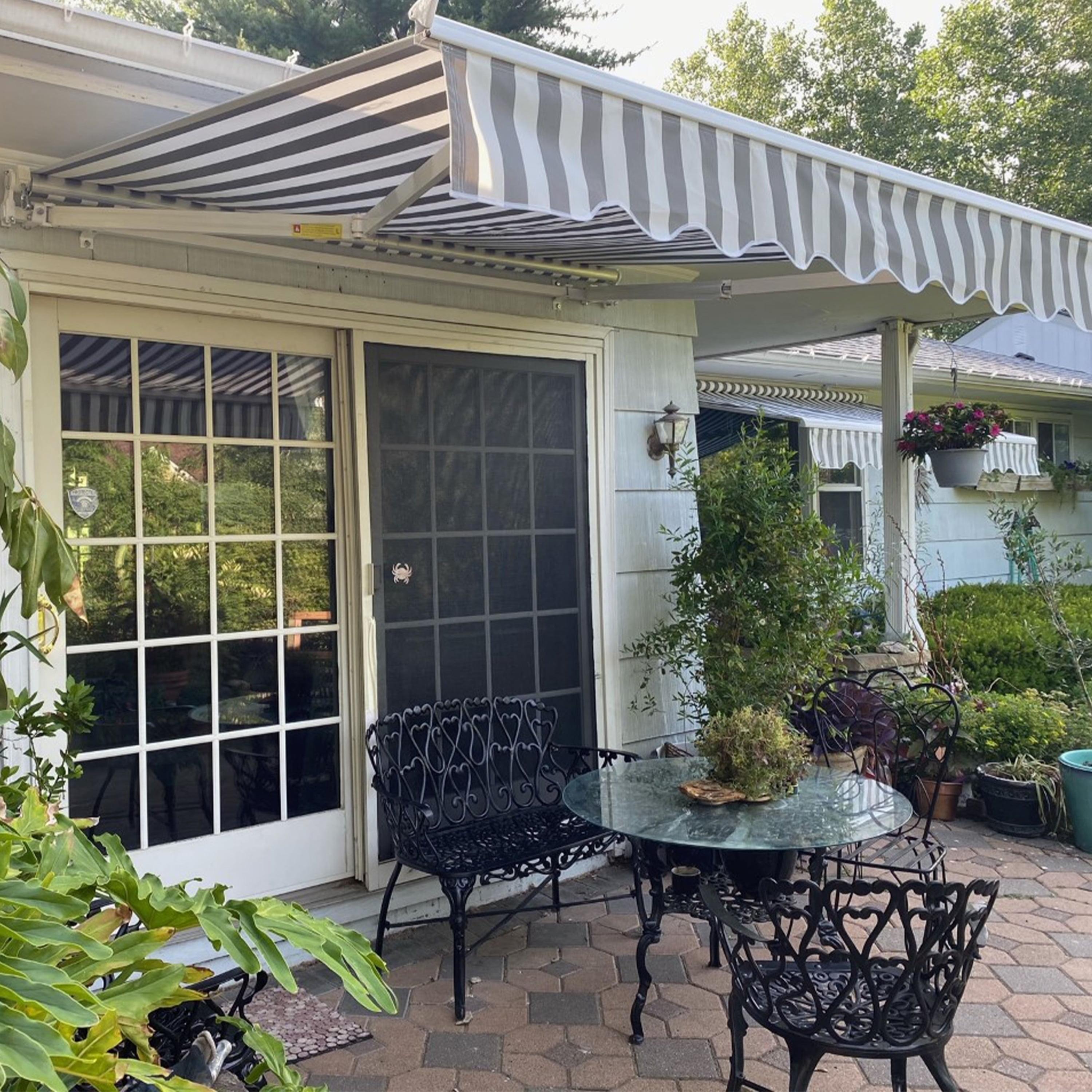 Retractable Patio Awning - White Frame