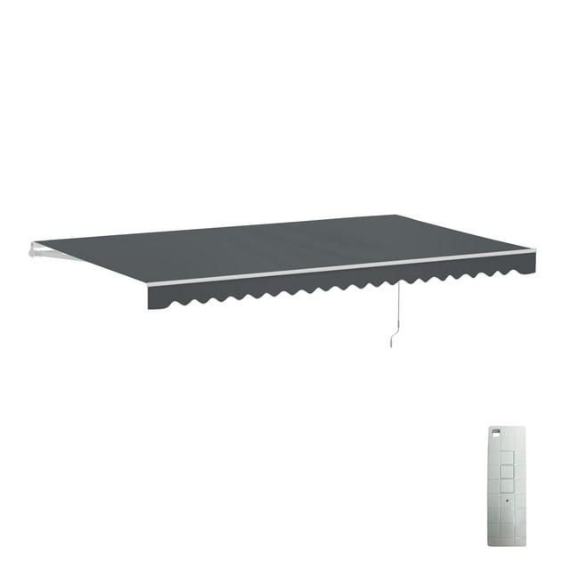 ALEKO Motorized Retractable Outdoor Awning with White Frame