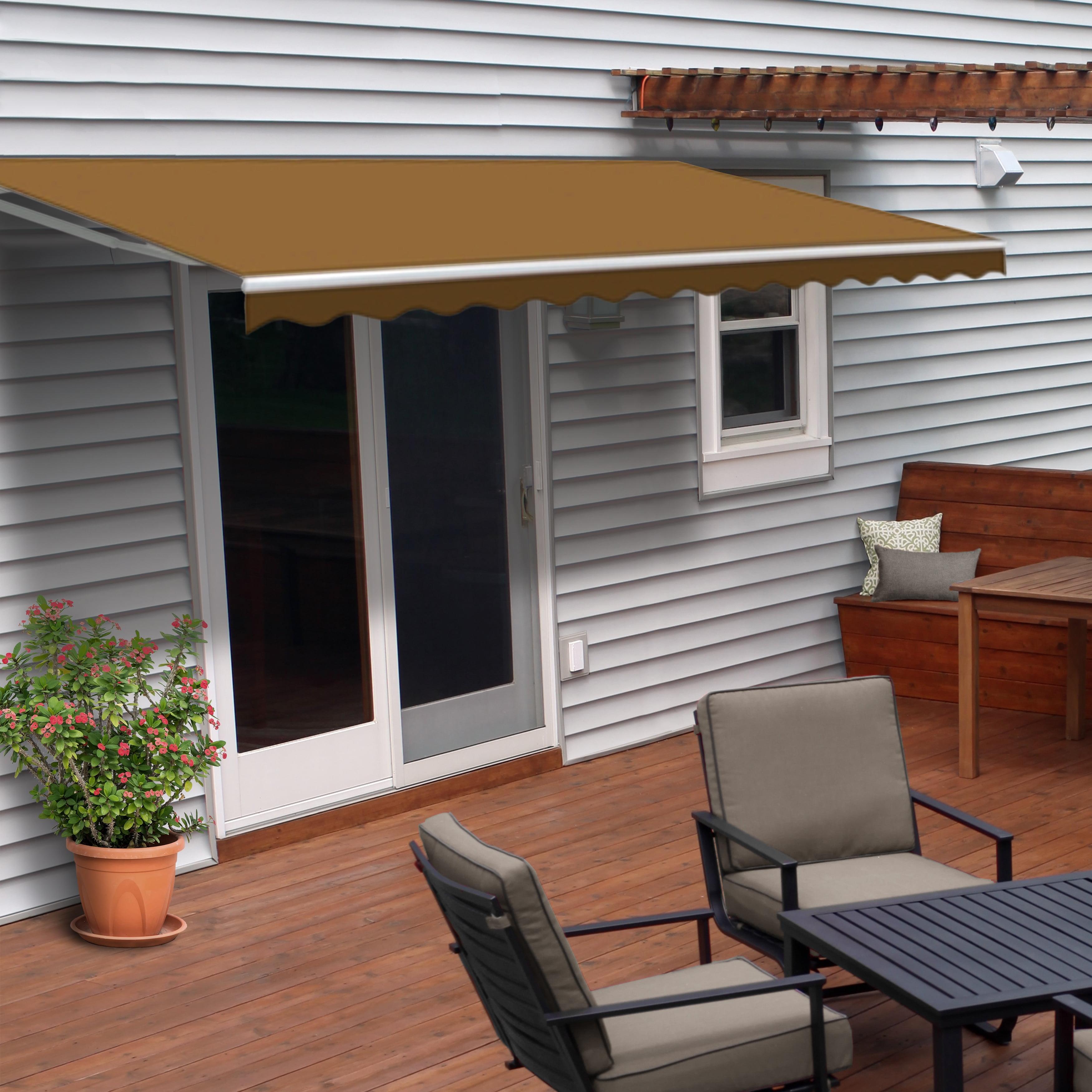 Motorized Retractable White Frame Patio Awning