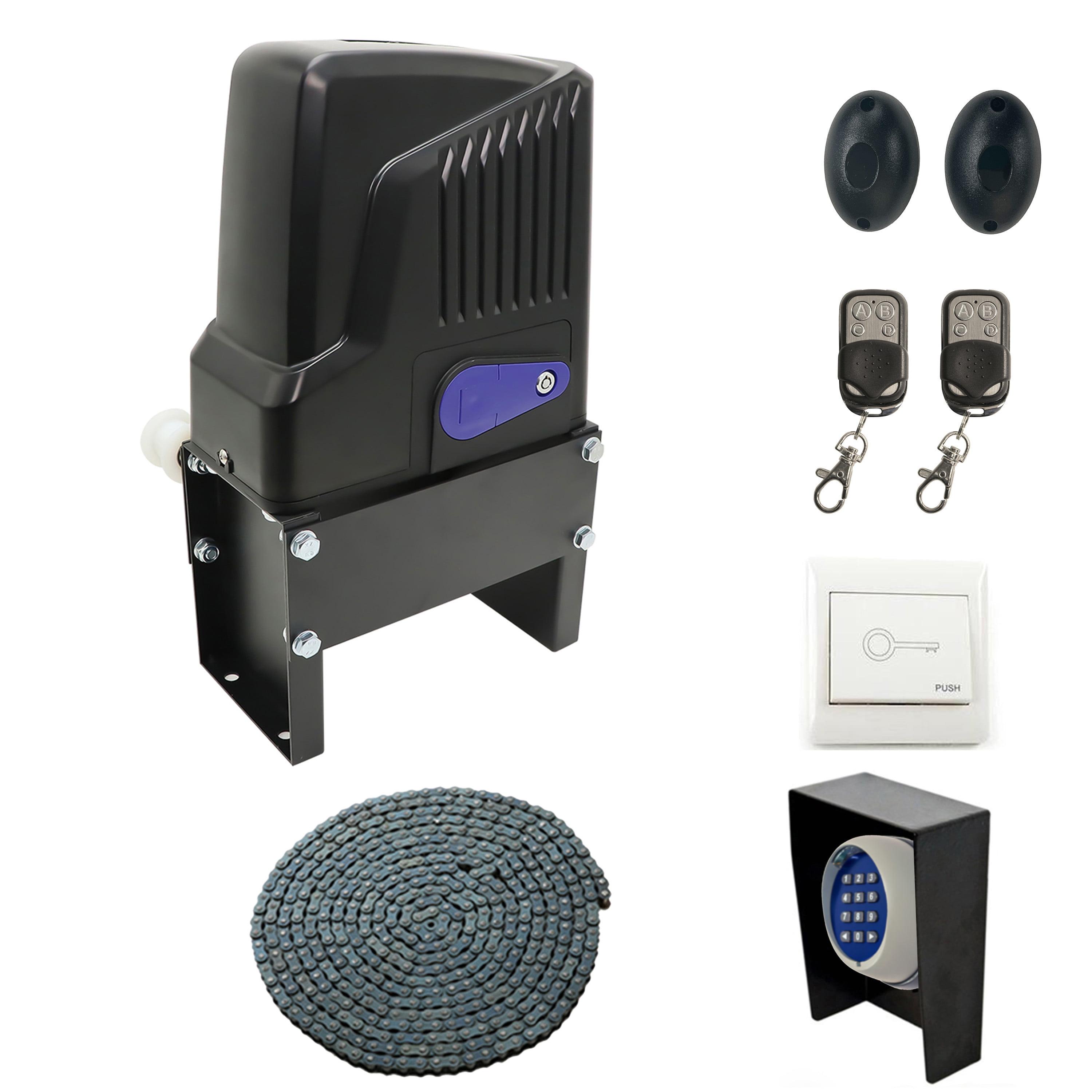 Black and Purple Sliding Gate Opener Kit with Remote Control