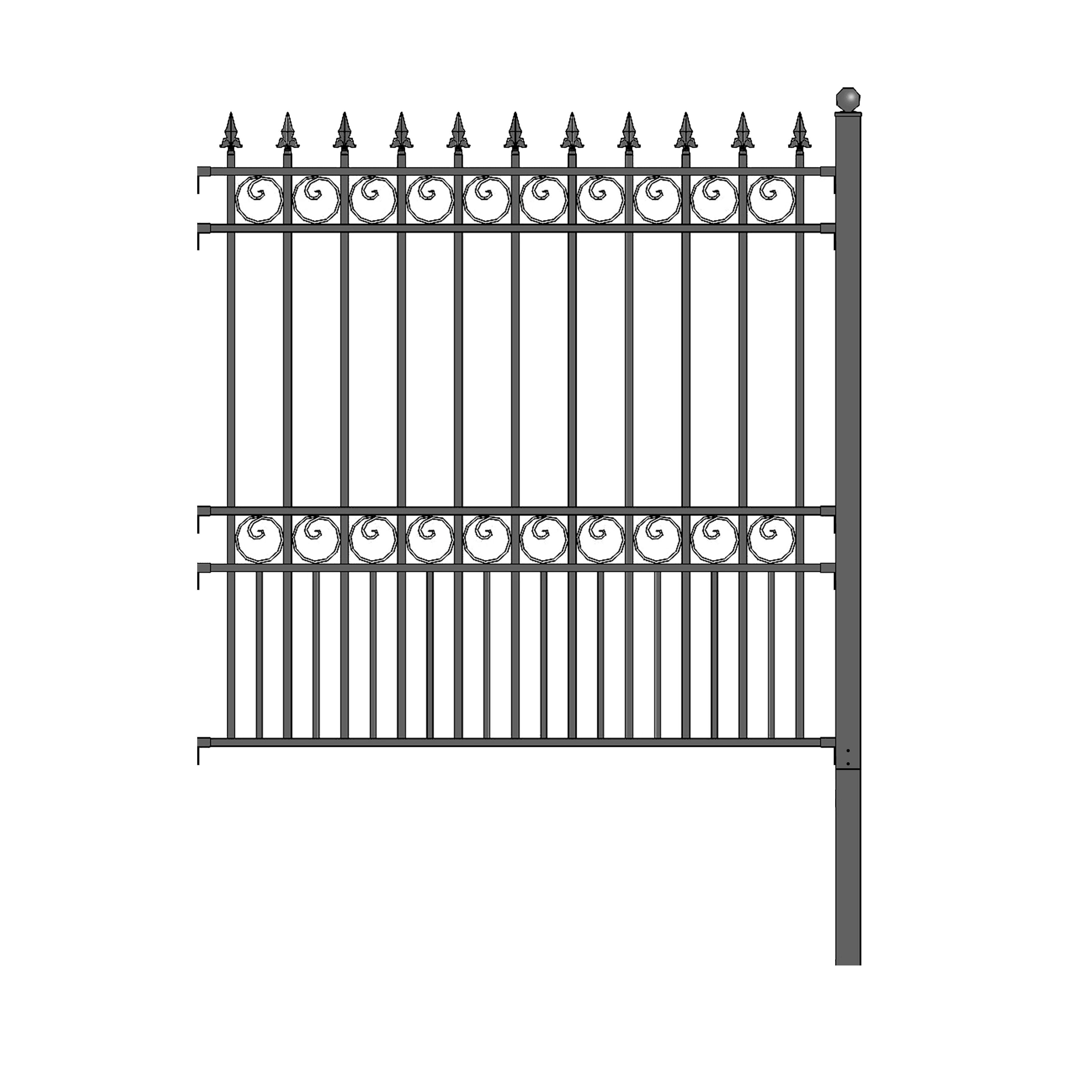 London Style Black Steel Ornamental Garden Fence Panel