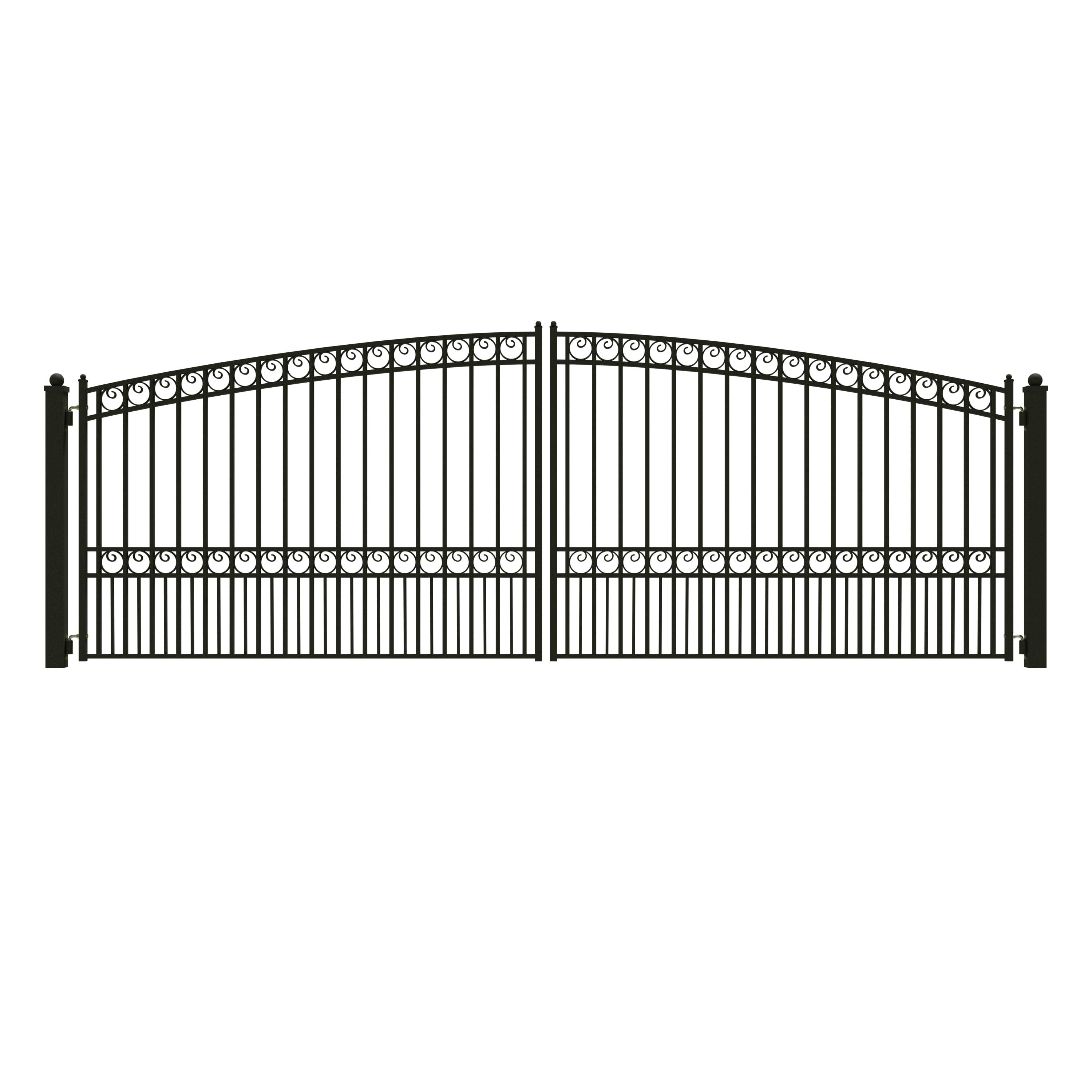 ALEKO Garden Steel Dual Swing 18 feet Driveway Gate Paris Style Black