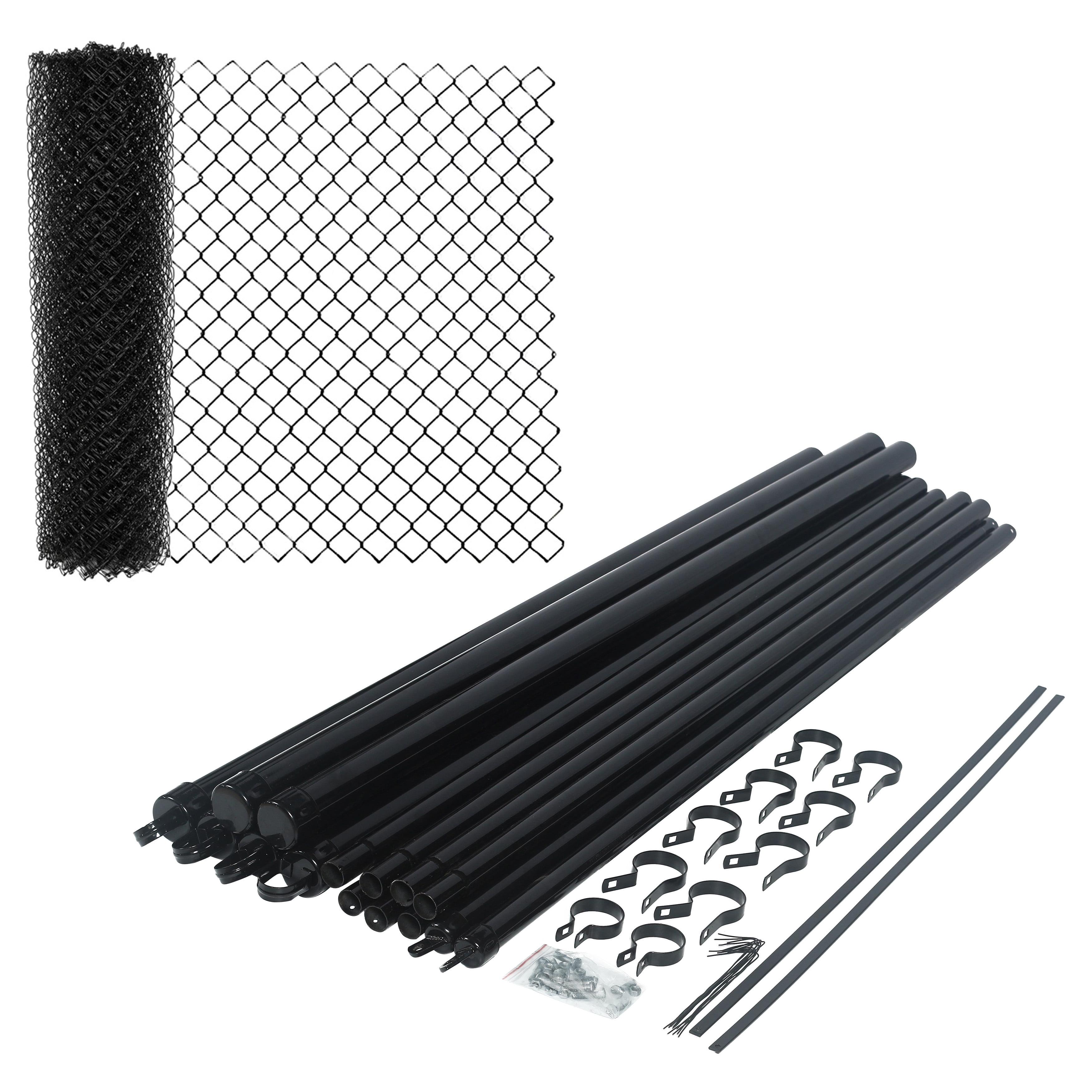 ALEKO KITCLFB9.5G4X50 DIY Chain Link Steel Fence 4X50 ft PVC Coated Black