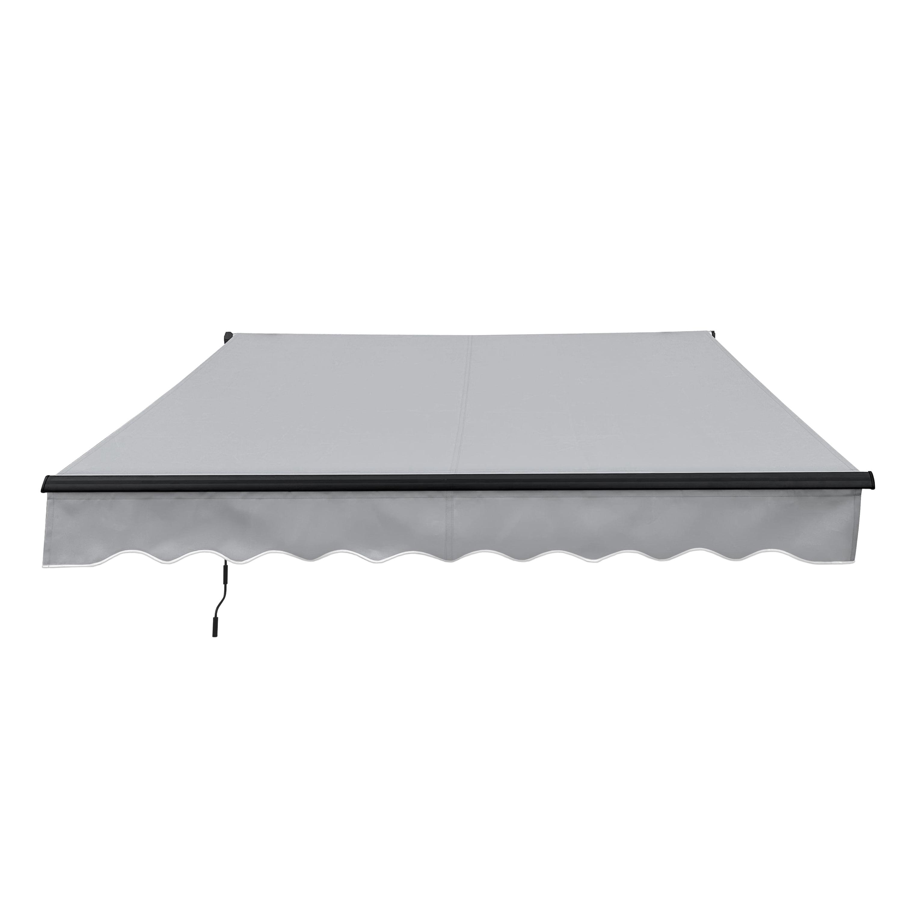 Silver Gray Motorized Retractable Patio Awning 10 x 8 ft