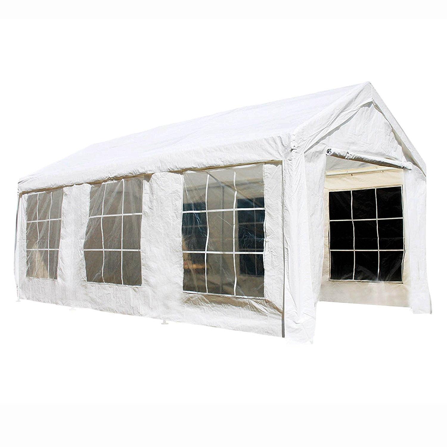 White 10x20 FT Outdoor Canopy Tent with Sidewalls and Windows