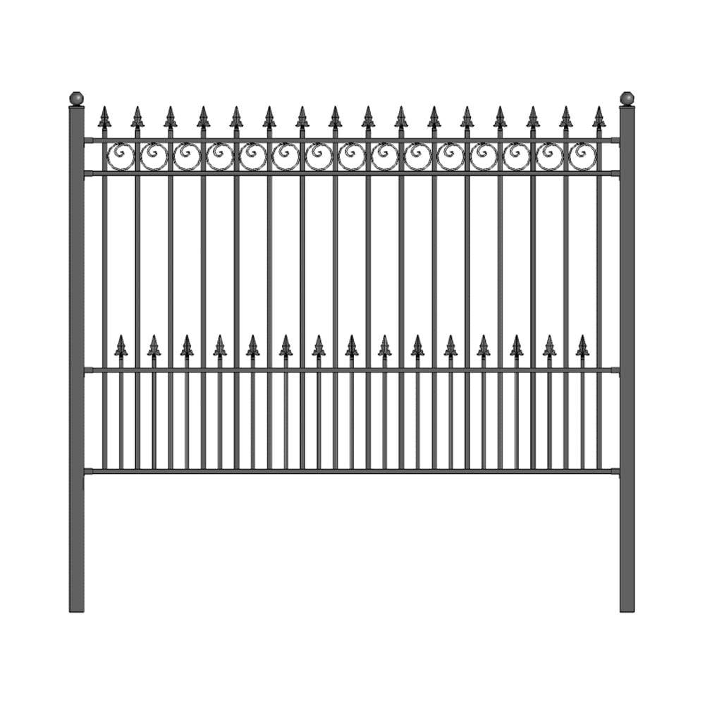 Prague Style Black Steel DIY Garden Fence 5.5' x 5'