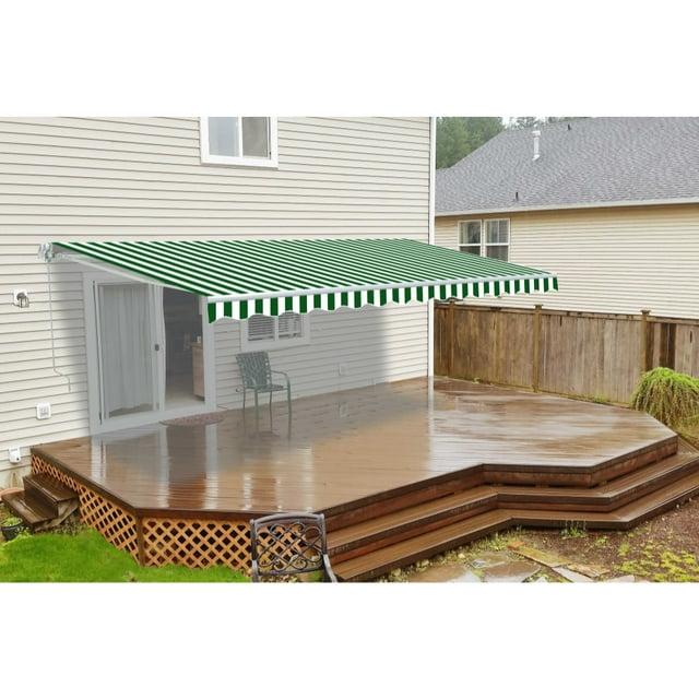 Motorized Retractable White Frame Patio Awning