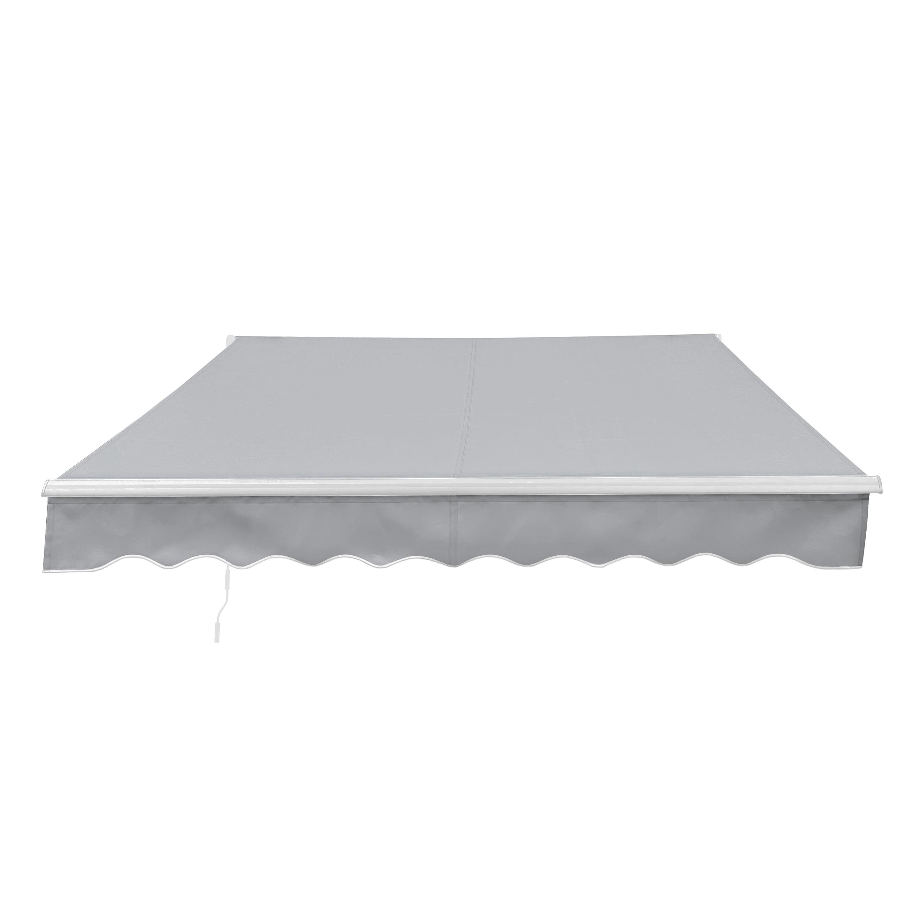 Silver Gray Motorized Retractable Patio Awning 13 x 10 ft