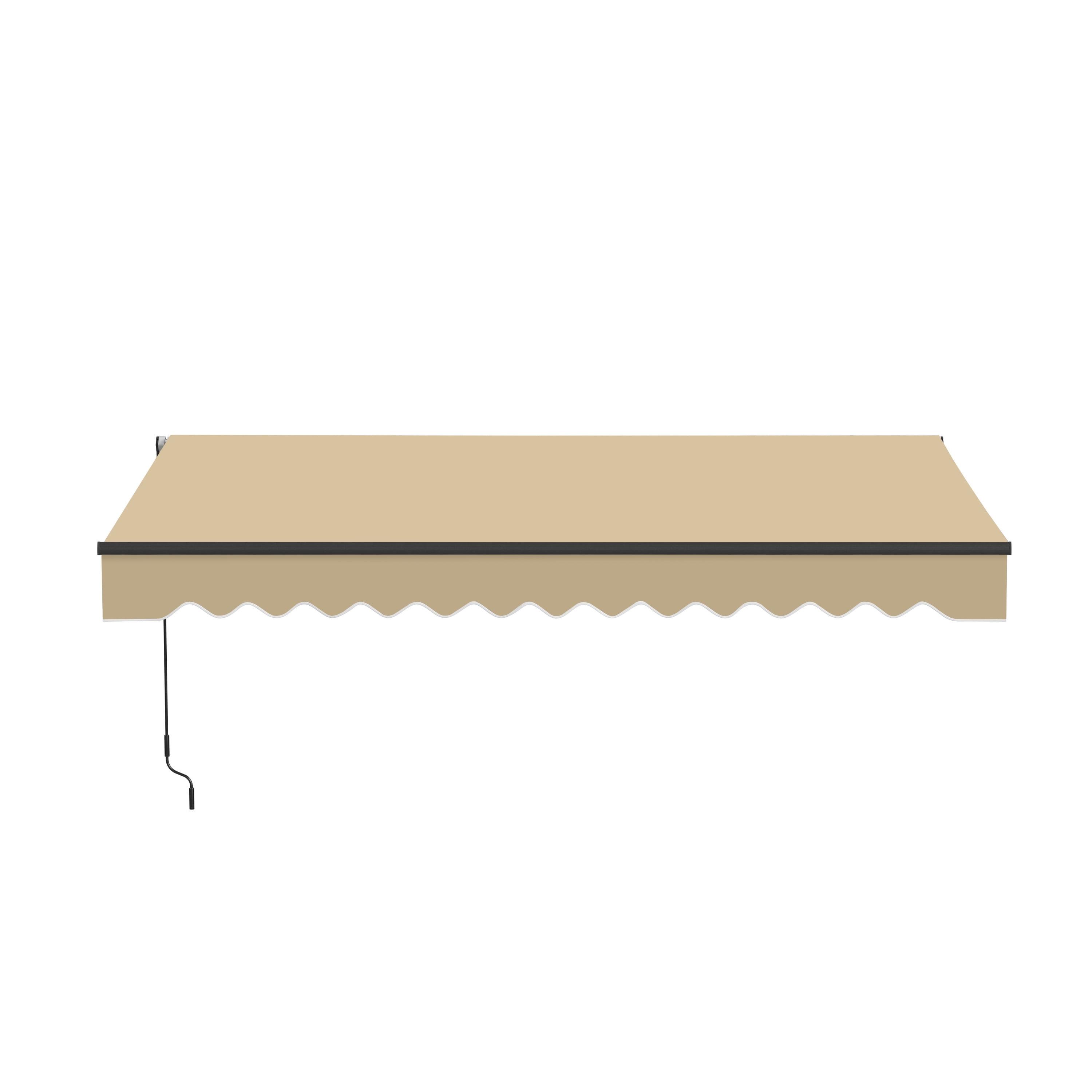 Retractable Home Patio Awning | Deck Canopy |UV Protection Sunshade | Manual Black Frame | Upgraded 2024